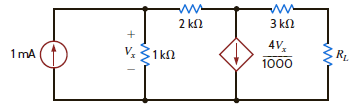 Find R L for maximum power transfer and the maximum power that can be transferred to the load in Fig. P5.119. Figure P5.119