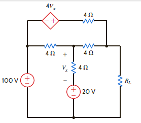 Calculate the maximum power that can be transferred to R L in the circuit in Fig. P5.126. Figure P5.126