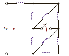 Find L T in the network in Fig. P6.72 (a) with the switch open and (b) with the switch closed. All inductors are 12 mH.     Figure P6.72