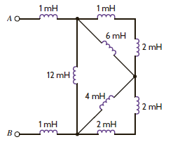 Determine the inductance at terminals A - B in the network in Fig. P6.73. Figure P6.73