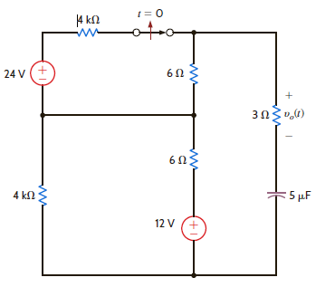 Find v o ( t ) for t 0 in Fig. E7.7 using the step-by-step method.     Figure E7.7