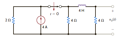 Use the differential equation approach to find v o ( t ) for t 0 in the network in Fig. P7.13. Figure P7.13