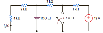 Use the step-by-step method to find i o ( t ) for t 0 in the circuit in Fig. P7.20. Figure P7.20