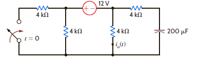 Use the step-by-step technique to find i o ( t ) for t 0 in the network in Fig. P7.23.     Figure P7.23