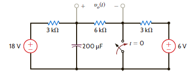 Use the step-by-step method to find v o ( t ) for t 0 in the circuit in Fig. P7.38. Figure P7.38