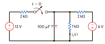 Use the step-by-step method to find i o ( t ) for t 0 in the circuit in Fig. P7.41. Figure P7.41