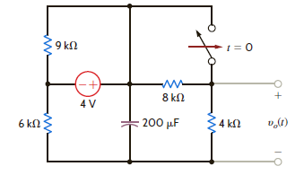 Find v o ( t ) for t 0 in the network in Fig. P7.49. Figure P7.49