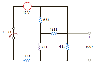Use the step-by-step technique to find v o ( t ) for t 0 in the circuit in Fig. P7.68. Figure P7.68