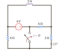 Find i o ( t ) for t 0 in the circuit in Fig. P7.72. Figure P7.72