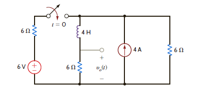 Use the step-by-step method to find v o ( t ) for t 0 in the circuit in Fig. P7.75. Figure P7.75