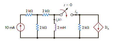Find i o ( t ) for t 0 in the network in Fig. P7.81 using the step-by-step method.     Figure P7.81