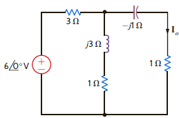 What is the current I o in the circuit in Fig. 8PFE-5 a. 6.32 30.31° A b. 2.75 21.43° A c. 1.48 32.92° A d. 5.23 40.15° A Figure 8PFE-5