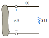 Calculate the current in the resistor in Fig. P8.5 if the voltage input is (a) v 1 ( t ) = 10 cos (377t + 180°) V. (b) v 2 ( t ) = 12 sin (377t + 45°) V. Give the answers in both the time and frequency domains. Figure P8.5