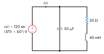 Find the current i ( t ) in the network in Fig. E8.8. Figure E8.8.