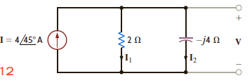 Draw a phasor diagram to illustrate all currents and voltages for the network in Fig. E8.12. Figure E8.12.