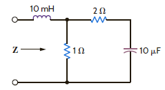 Find the impedance, Z , shown in Fig. P8.14 at a frequency of 60 Hz. Figure P8.14