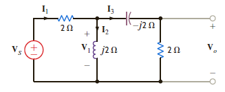 In the network in Fig. E8.16, V o is known to be 8 45° V. Compute V S. Figure E8.16.