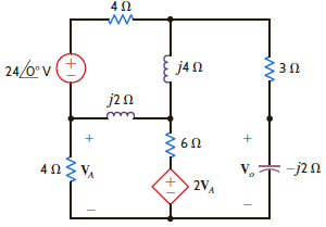 Find V o in Fig. E8.21 using mesh analysis. Figure E8.21.