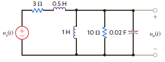 If v s ( t ) = 20 cos 5 t volts, find v o ( t ) in the network in Fig. P8.32. Figure P8.32