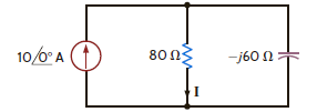 Find the frequency-domain current I shown in Fig. P8.40.     Figure P8.40