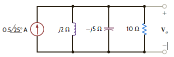 Find the frequency-domain voltage V o shown in Fig. P8.41. Figure P8.41