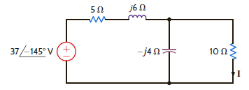 Find the frequency-domain current I shown in Fig. P8.43. Figure P8.43