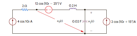 Find v 1 ( t ) and v 2 ( t ) in the circuit in Fig. P8.46. Figure P8.46