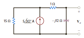 Find the frequency-domain voltage V o shown in Fig. P8.49.     Figure P8.49