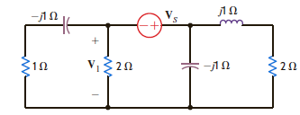 Find V S in the network in Fig. P8.53 if V 1 = 4 0° V. Figure P8.53
