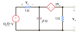 Use nodal analysis to find V o in the network in Fig. P8.76. Figure P8.76
