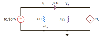Find the voltage across the inductor in the circuit shown in Fig. P8.83 using nodal analysis. Figure P8.83