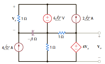 Use nodal analysis to find V o in the circuit in Fig. P8.86. Figure P8.86