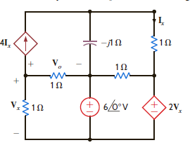 Use nodal analysis to find V o in the circuit in Fig. P8.87.     Figure P8.87