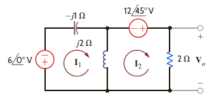 Use mesh analysis to find V o in the circuit shown in Fig. P8.89. Figure P8.89