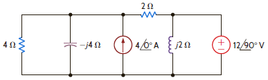 Determine the average power absorbed by the 4- resistor in the network shown in Fig. P9.14. Figure P9.14