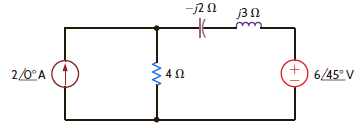 Given the network in Fig. P9.20, show that the power supplied by the sources is equal to the power absorbed by the passive elements. Figure P9.20