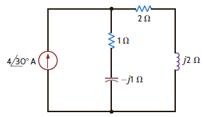 Find the average power supplied by the current source in the network in Fig. P9.22. Figure P9.22