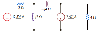 Determine the average power absorbed by the 4-0 resistor in the network shown in Fig. P9.26. Figure P9.26