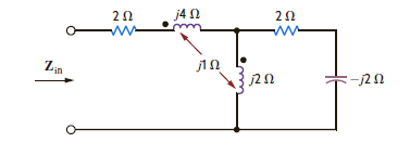 Compute the input impedance of the network in Fig. P10.20. Figure P10.20