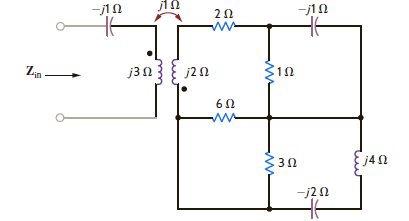 Determine the input impedance of the network shown in Fig. P10.33.     Figure P10.33