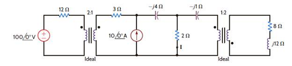 Find I in the network in Fig. P10.62.     Figure P10.62