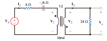 Given that V o = 48 30° V in the circuit shown in Fig. P10.69, determine V S. Figure P10.69