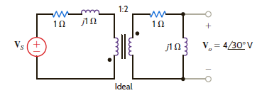 Determine V S in the circuit in Fig. P10.70. Figure P10.70