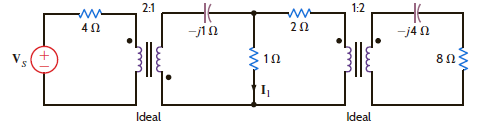 In the network in Fig. P10.72, if I 1 = 4 0° A, find V S. Figure P10.72