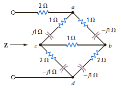 Find the equivalent Z of the network in Fig. P11.7. Figure P11.7