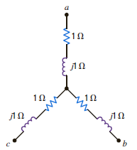Find the equivalent impedances Z ab , Z bc , and Z ca in the network in Fig. P11.9. Figure P11.9