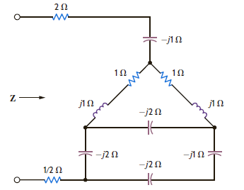 Find the equivalent Z of the network in Fig. P11.10. Figure P11.10
