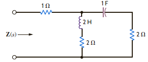 Find the input impedance Z ( s ) in the network in Fig. P14.1.   Figure P14.1<div style=padding-top: 35px> 