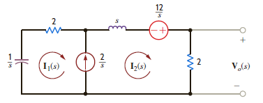 Find v o ( t ) in the network in Fig. E14.3 using loop equations.   Figure E14.3<div style=padding-top: 35px> 