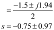 Refer to Figure E14.2 in the textbook. The Laplace transformed circuit is,   Figure 1 The output voltage is the voltage across the   resistance. The Thevenin's equivalent for the circuit can be calculated by removing the   resistance. The resulting circuit is,   Figure 2 From Figure 2 the current in the first loop is,   Apply Kirchhoff's Voltage Law to loop 2.     The Thevenin's equivalent voltage can be calculated as,     The Thevenin equivalent resistance is calculated by replacing the sources in the network with their internal impedances.   Figure 3 The equivalent impedance is,   The Thevenin equivalent circuit is,   Figure 4 Apply voltage division rule at output.     Simplify the quadratic equation '   'we get,     The equation   is,   Express   in a partial fraction expansion.   The value of   is,       The value of   is,   The partial fraction expansion of   is then   Apply inverse Laplace transform.   Thus, the value of the output voltage is,   .